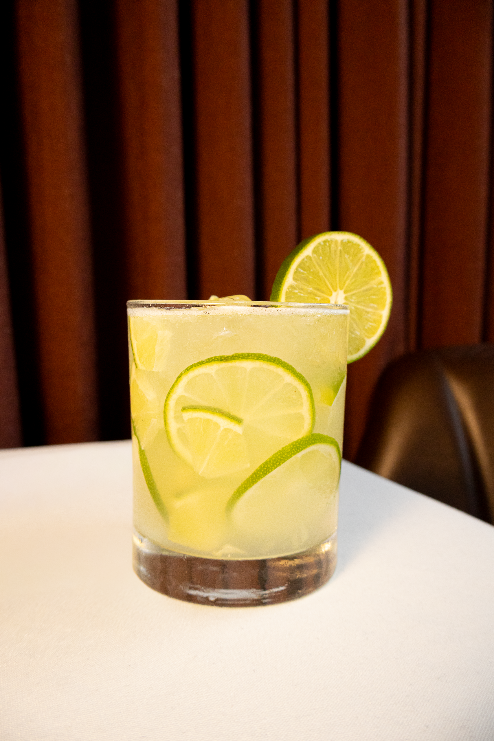 Classic Caipirinha cocktail at Chama Gaúcha Houston happy hour